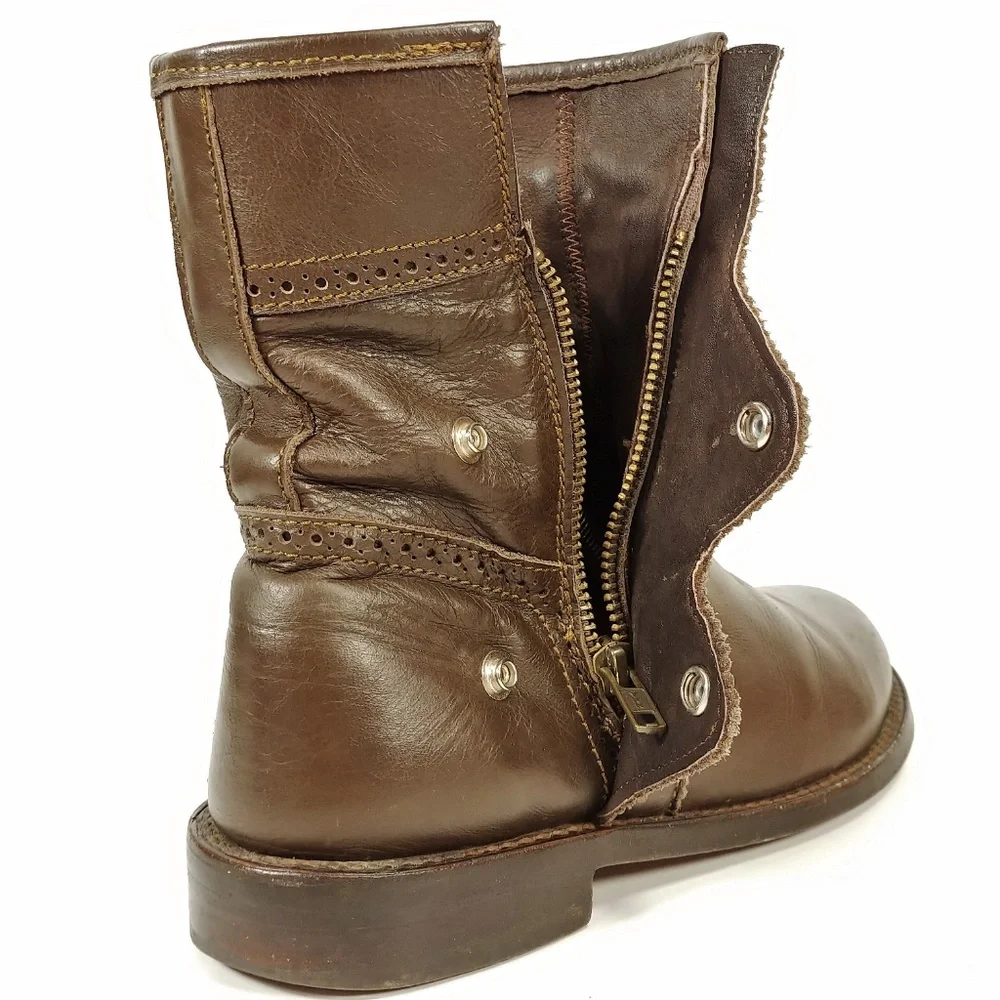 Anouk Custom Weatern Boho Button Zip Urban Boots Sz 7.5